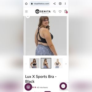 NWT Senita Lux X Sports Bra - Black -XL